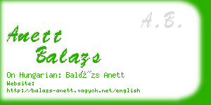 anett balazs business card